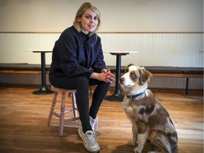 Béatrice Martin, better known as Coeur de pirate, with her dog Atreyu. Martin says the title of her album Impossible à aimer "is kind of a take on what people have been saying about me in the media for such a long time."