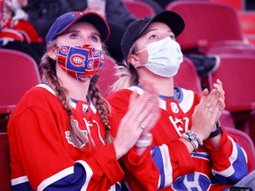 MONTREAL, QUE.: September 26, 2021 -- Saturday night's game against the New York Rangers will be the first one with a full crowd at the Bell Centre since March 10, 2020, when the Canadiens lost 4-2 to the Nashville Predators.