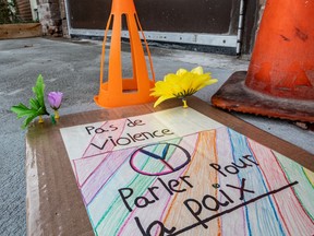 A makeshift shrine had started forming outside Programme Mile End high school, on Van Horne Ave, where a 16-year-old was fatally stabbed Monday afternoon.