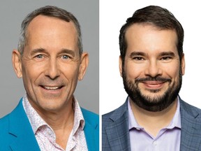 Sylvain Medzalabenleth, left, and Jean-Philippe Martin were former Ralliement pour Montréal candidates who joined the merger with Movement Montreal but then dropped out of the race after former Ralliement leader Marc-Antoine Desjardins did.