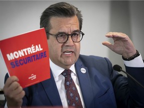 Montreal mayoral candidate Denis Coderre says the city has 84 fewer police officers than it did when he was mayor.
