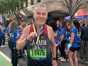 Keijo Taivassalo, 82, completed the 2021 Boston marathon in four hours, 10 minutes and 23 seconds.