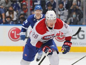 Newcomer Christian Dvorak centred the Canadiens' best line Wednesday night against Toronto.
