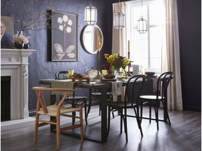 Painting your walls black or adding black furniture adds instant sophistication to a room. Black Wood Dining Chairs, $130, Homesense