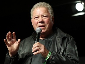 William Shatner speaks at the William Shatner Spotlight panel during Day 1 of New York Comic Con 2021 at Jacob Javits Center in New York City on Oct. 7, 2021.