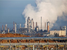 The Imperial Strathcona Refinery, which produces petrochemicals, is seen near Edmonton on Oct. 7, 2021.