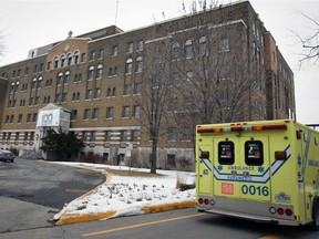 An ambulance pulls up to the emergency department of the Lachine Hospital Thursday, March 7, 2013.