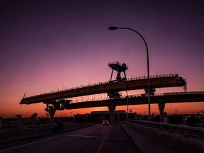 Construction of the REM along Highway 40 in Kirkland as seen this past summer.