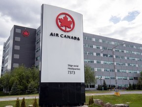 Air Canada headquarters at Trudeau Airport in Montreal Saturday May 16, 2020.