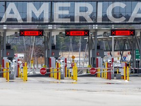 The U.S.-Canada border crossing is seen amid the COVID-19 outbreak in Lacolle on April 17, 2020.