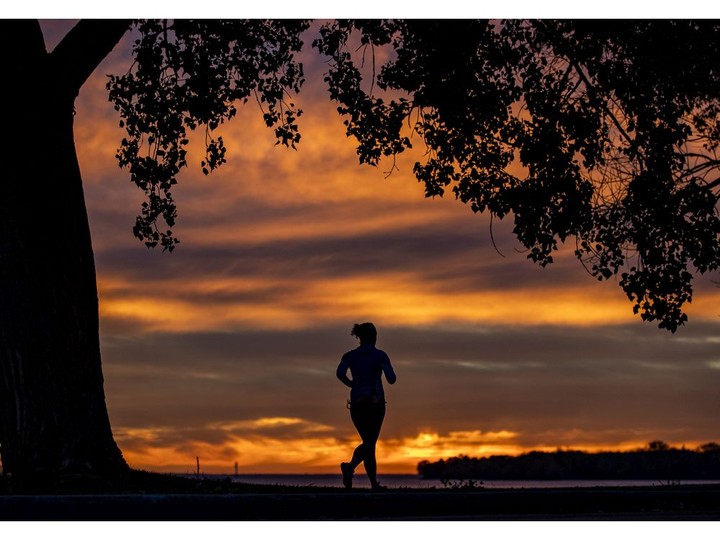  Even nightfall glows brighter as the sun sets in late October along the lakeshore in Lachine borough.