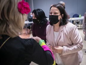 Incumbent Rivière-des-Prairies—Pointe-aux-Trembles borough mayor Caroline Bourgeois was in a tight race with Ensemble Montréal challenger Lyne Laperrière.