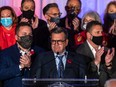 Ensemble Montreal Leader Denis Coderre faced the cameras after losing the municipal election in Montreal Nov. 7, 2021.