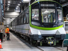 The REM's first train cars were unveiled in Brossard on Monday November 16, 2020. The front car has a lowered window so that kids can get a great view outside.