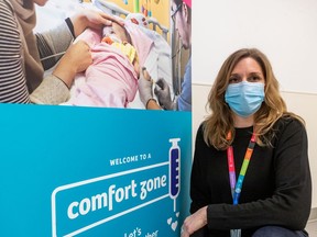 Annik Otis is an advanced practice nurse at the Montreal Children's Hospital who is in charge of the Comfort Zone campaign for needle-shy children and reducing pain and hesitancy.