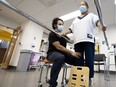 Harbachan Kaur Mudhar does her physio session with Daniel Badra at the Gingras-Lindsay rehabilitation centre on Friday, November 26, 2021.