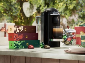 Festive forest-inspired flavours inspired make holiday entertaining easy. Nespresso x Johanna Ortiz Vertuo Capsules, $12 sleeve. Machine from $249, Nespresso.ca