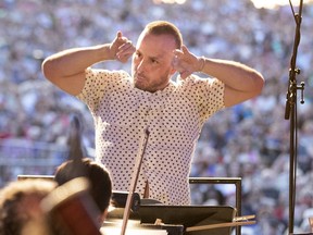 Yannick Nézet-Séguin leads the Orchestre Métropolitain as they perform an outdoor concert on Mount Royal in Montreal, on Thursday, July 25, 2019.