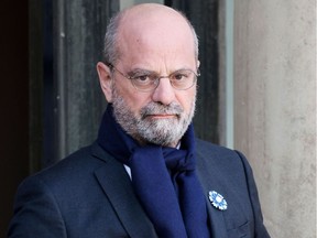 “Inclusive writing is not the future of the French language,” French Education Minister Jean-Michel Blanquer tweeted on Tuesday. He is seen leaving the Élysée Presidential Palace after a weekly cabinet meeting in Paris on Nov. 10, 2021.