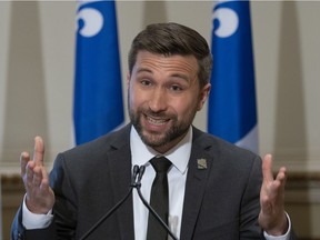 Québec solidaire's Gabriel Nadeau-Dubois had been attempting to make the point that, in his view, the premier had recently proclaimed himself “father of the Quebec nation."