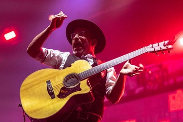 Jean-François Pauzé of the Quebec band Les Cowboys Fringants at the Bell Centre in Montreal on Thursday, Nov. 25, 2021.