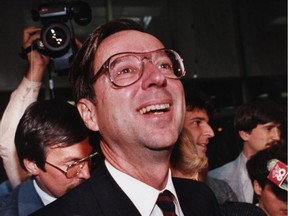 The fact that he had failed to win his own seat did not seem to put much of a damper on Robert Bourassa's joy on election night Dec. 2, 1985.