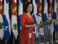 MONTREAL, QUE.: NOVEMBER 24, 2021 --Mayor Valérie Plante speaks after she unveiled new executive committee in Montreal at the Marché Bonsecours. This is her second mandate of the city of Montreal.  (John Kenney / MONTREAL GAZETTE) ORG XMIT: 67046