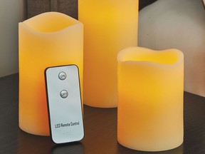 Pillar candles are a classic hosting gift. LED remote-controlled flameless candle set, $15, GiantTiger.com.