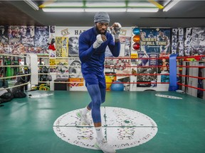 Marcus Browne trains at Hard Knox gym in Montreal Monday Dec. 13, 2021 for his upcoming fight against Artur Beterbiev.