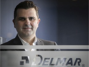 Frederick Corey, the vice-president of sales at Delmar, in their Montreal offices on Thursday Dec. 16, 2021. Delmar is putting advertising on the ice at the UBS Arena, the new rink for the New York Islanders.