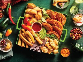 Travel-themed dinner parties can take the ho-hum out of weekday meals. Mexican-inspired family meal, from $6, www.MMFoodMarket.com