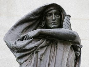 The Justice statue outside the Supreme Court of Canada.