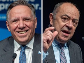 Premier François Legault, left, and Health Minister Christian Dubé, right, have been playing good cop, bad cop as they try to manage a crisis while keeping the public on their side politically, analysts say.