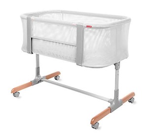 Everyone can sleep easy with Skip Hop’s Cozy-Up bedside sleeper and bassinet, $255, BuyBuyBaby.ca.