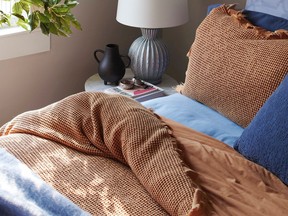 The more you wash it, the softer and comfier it gets. Raw waffle edge comforter set, $100, Marshalls.ca.