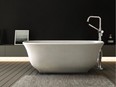 Freestanding tubs are not just places to soak in suds — they should also make a design statement. Amiata 60-inch freestanding bathtub, from $5,999, HouseOfRohl.ca.