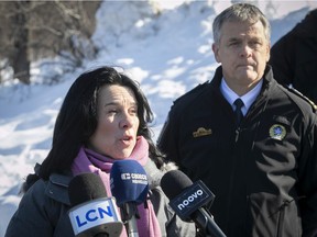 Montreal mayor Valérie Plante with Montreal police chief Sylvain Caron.