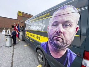 Ontario Provincial Police investigators are using a rolling billboard, social media and a street canvas campaign to generate information on the murder of Carleton Place resident Greg Slewidge.