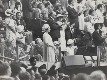Queen Elizabeth at the opening of the Olympic Games in Montreal on July 17, 1976. Tedd Church / MONTREAL GAZETTE