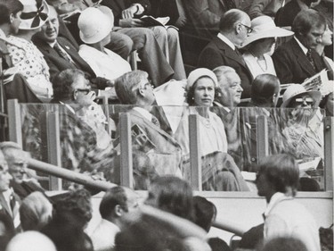 Queen Elizabeth at the opening of the Olympic Games in Montreal on July 17, 1976. Tedd Church / MONTREAL GAZETTE