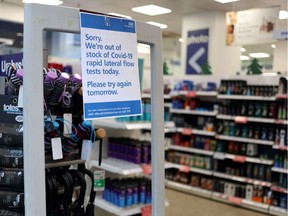 The message in a British pharmacy sounds familiar. "Unbelievable displays of verbal abuse (have been) directed at our team members about the lack of supply of free government-funded rapid test kits," Shelley Duval writes.