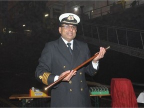 Captain Felino D'Souza won the Gold-Headed Cane. The container ship the Quebec Express was the first ocean-going vessel to cross the Port of Montreal's downstream limit in 2022.