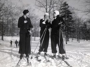 Skiers in Mount Royal Park, 1937.