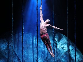 An artist performs during the press photocall for the show "LUZIA" of Cirque du Soleil at Royal Albert Hall on January 11, 2022 in London, England.