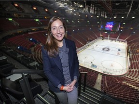 France Margaret Bélanger, president of sports and entertainment for Groupe CH, at the Bell Centre in Montreal on Feb. 10, 2022.