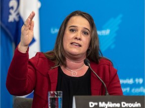 Montreal public health director Dr. Mylène Drouin speaks during a COVID-19 press conference on Wednesday February 23, 2022.