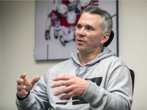 Montreal Canadiens interim head coach Martin St. Louis in his office at the Bell Centre ion Feb. 24, 2022.