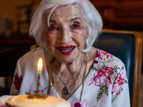 "I stay positive because I believe there are more good people than bad ones on this earth, and that goodness will prevail," says Mary Katz, who turned 107 on Sunday, Feb. 27, 2022.