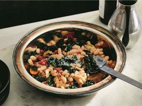 Cannellini bean, kale and tomato ragout from Hearth & Home by Lynn Crawford and Lora Kirk.