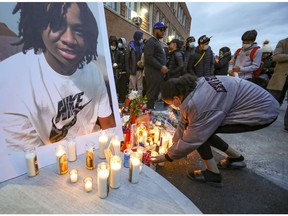 A vigil for 16-year-old Jannai Dopwell-Bailey was held in Montreal Oct. 22, 2021.
